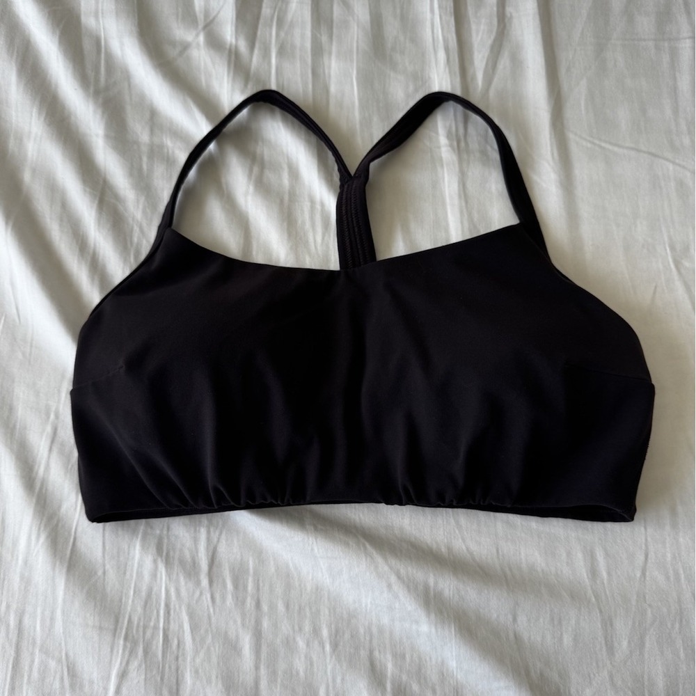 Lululemon Wunder Train Strappy Racerback Sports Bra A/B Sequoia Large Brown EUC